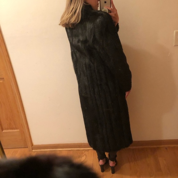 Vintage Genuine Mink Fur Long Coat - Picture 7 of 8